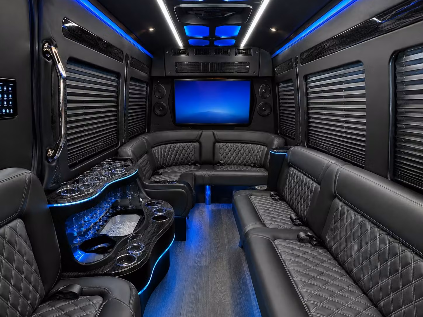 rather than splitting into separate cars keep your entire prom group together on one bus